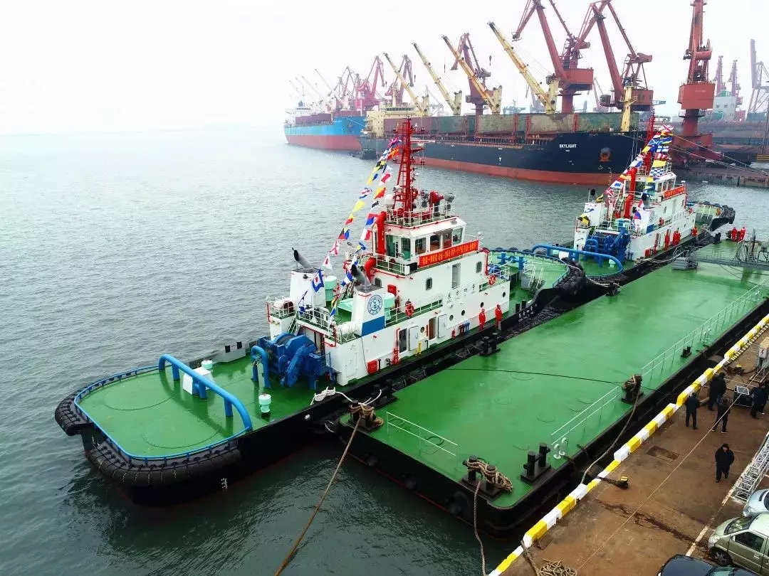连云港港自主建造拖轮在自贸区成功落地