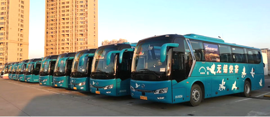 无锡客运浦东机场专线新车亮相春运