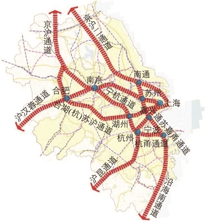 长江三角洲的铁路干线图片